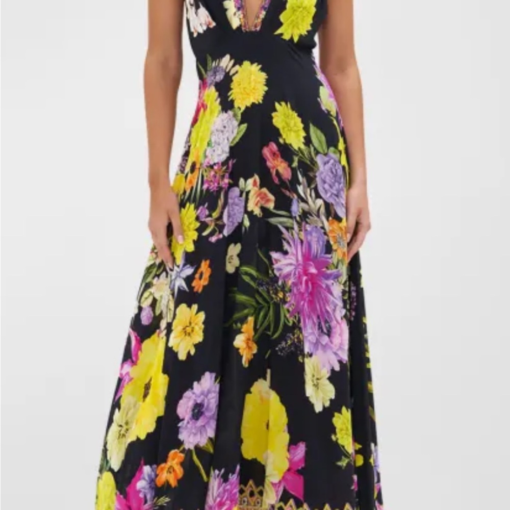 Camilla Vibrant Floral Maxi Dress NWT
